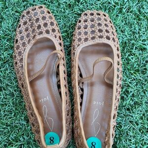 Joie Tan Woven Leather Ballet Flats
